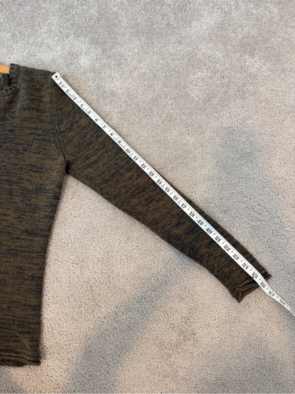 Brown & Gray Marled 100% Cotton Henley Sweater Pullover Boho Cottagecore Cozy - Picture 9 of 11